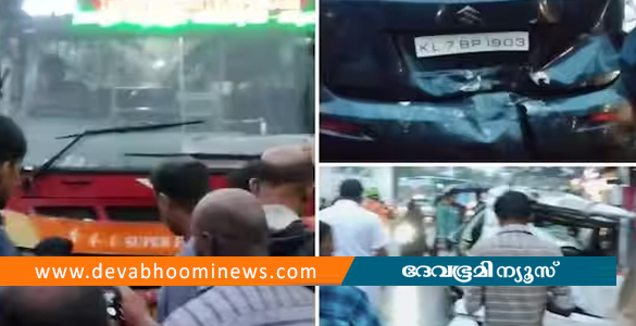 ആലപ്പുഴയില്‍ കെഎസ്ആർടിസി ഡ്രൈവർക്ക് തലകറക്കം; നിയന്ത്രണം വിട്ട ബസ്  5 വാഹനങ്ങളിലിടിച്ചു