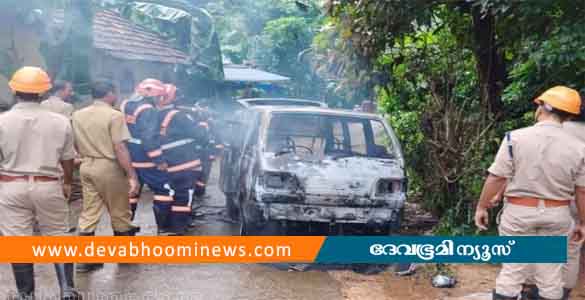 തൃശ്ശൂരില്‍ ഓടിക്കൊണ്ടിരുന്ന വാൻ കത്തിനശിച്ചു; ഡ്രൈവർ അത്ഭുതകരമായി രക്ഷപ്പെട്ടു